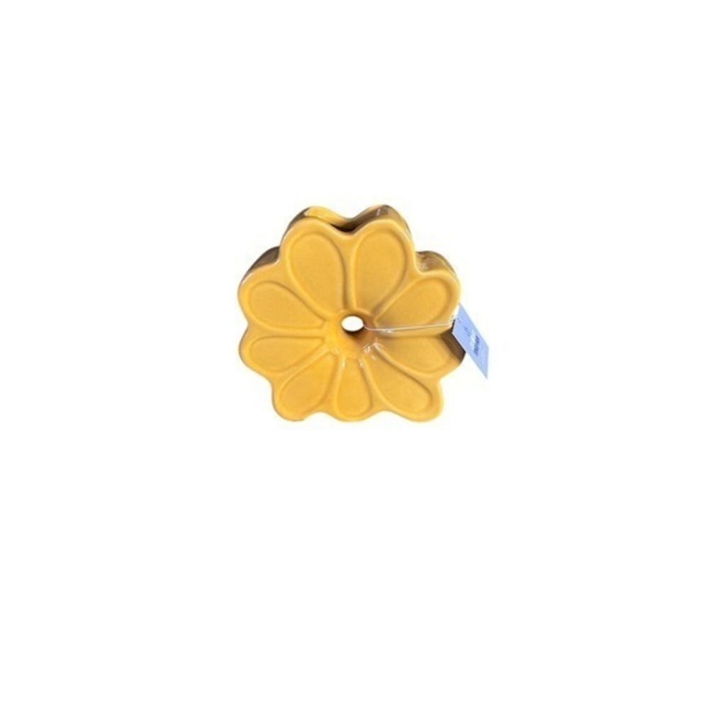 Celebrate Together Flower Vase Yellow Ceramic Spring Retro Table Decor NEW